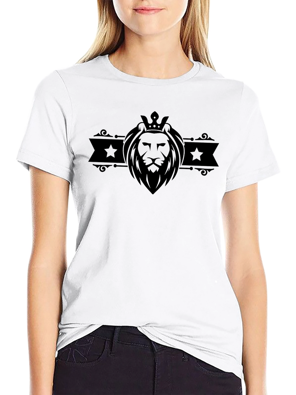 Lion King Crown Graphic Black T-Shirt