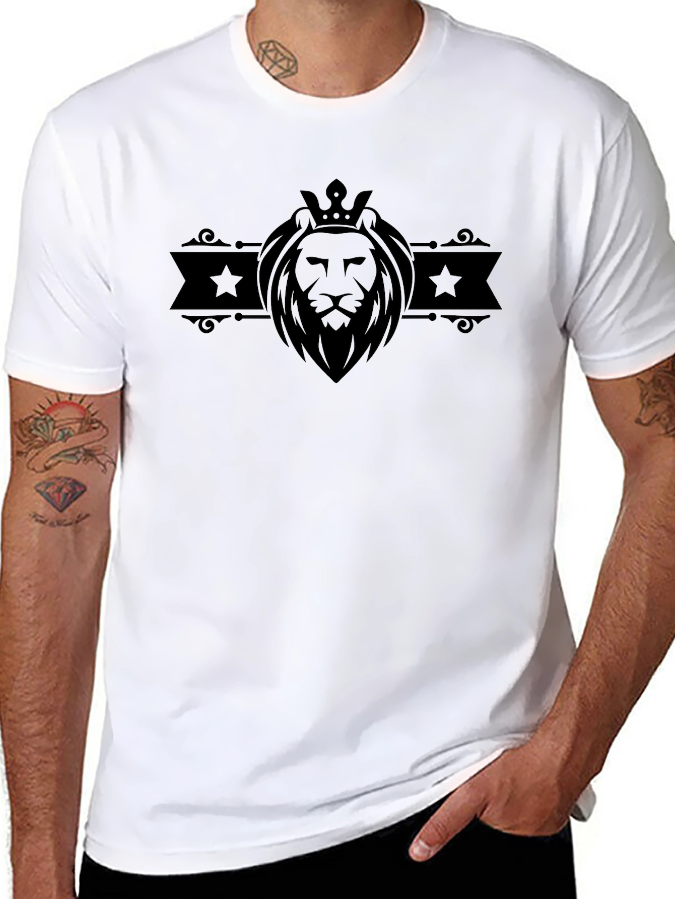 Lion King Crown Graphic Black T-Shirt