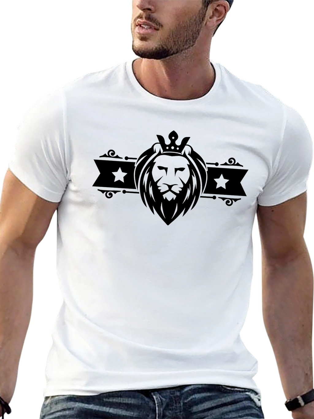 Lion King Crown Graphic Black T-Shirt