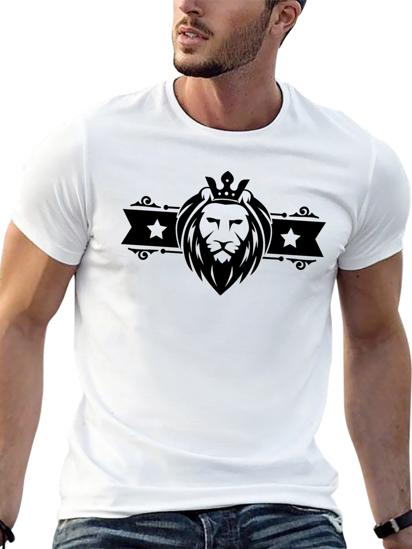 Lion King Crown Graphic Black T-Shirt