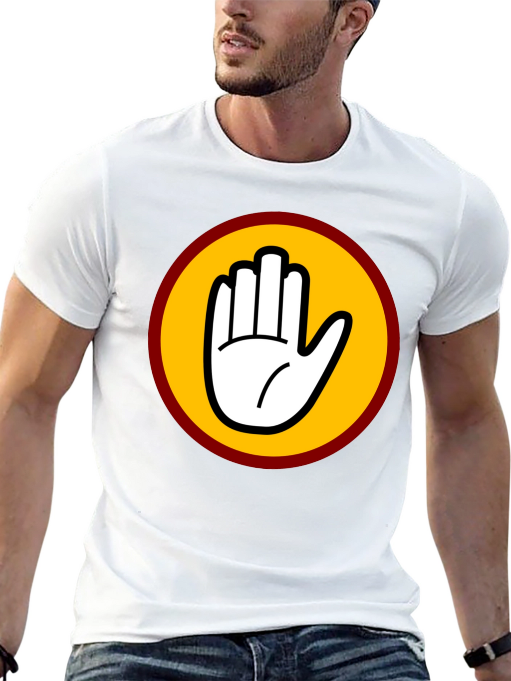 Black T-Shirt with Bold Hand Graphic