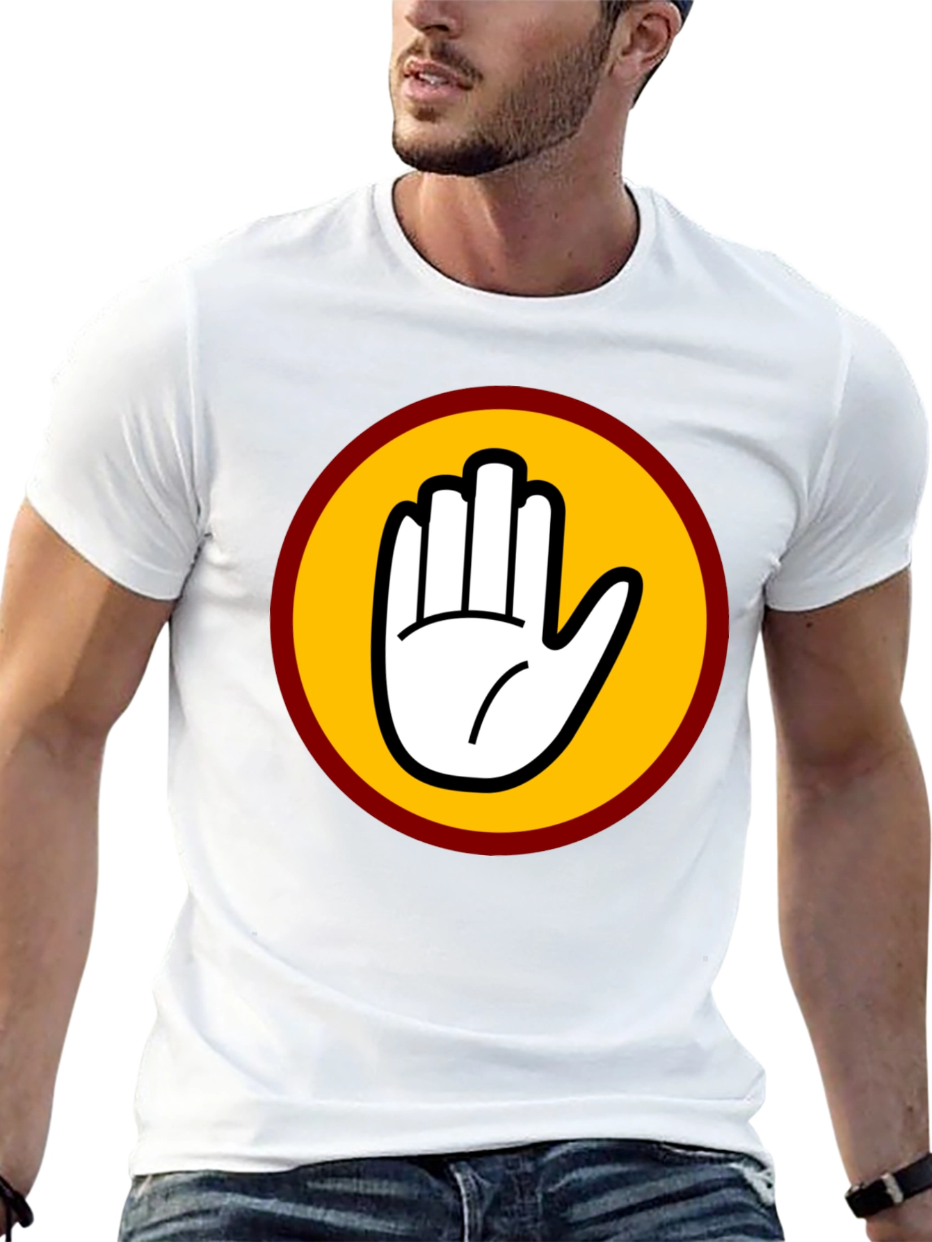 Black T-Shirt with Bold Hand Graphic