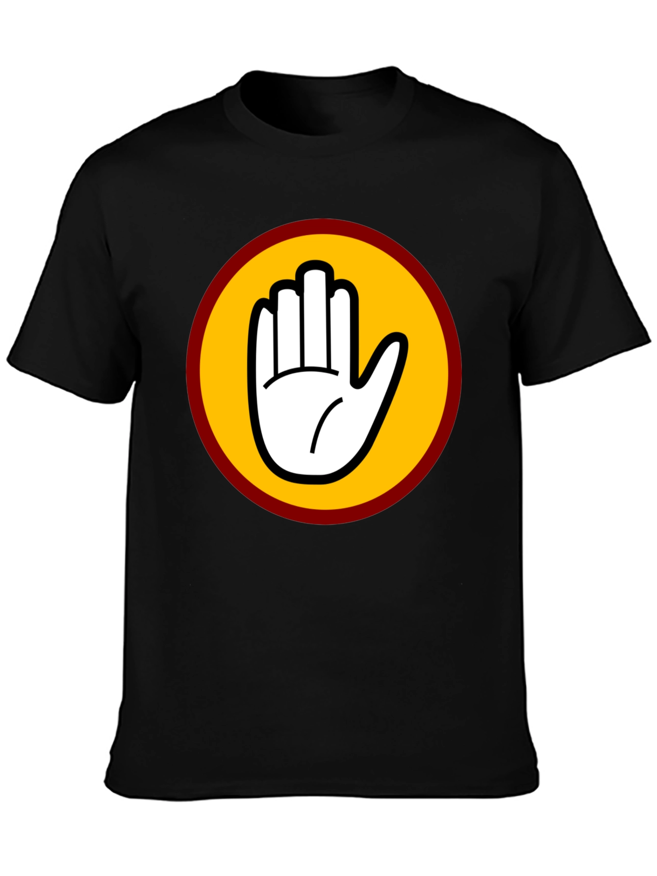 Black T-Shirt with Bold Hand Graphic