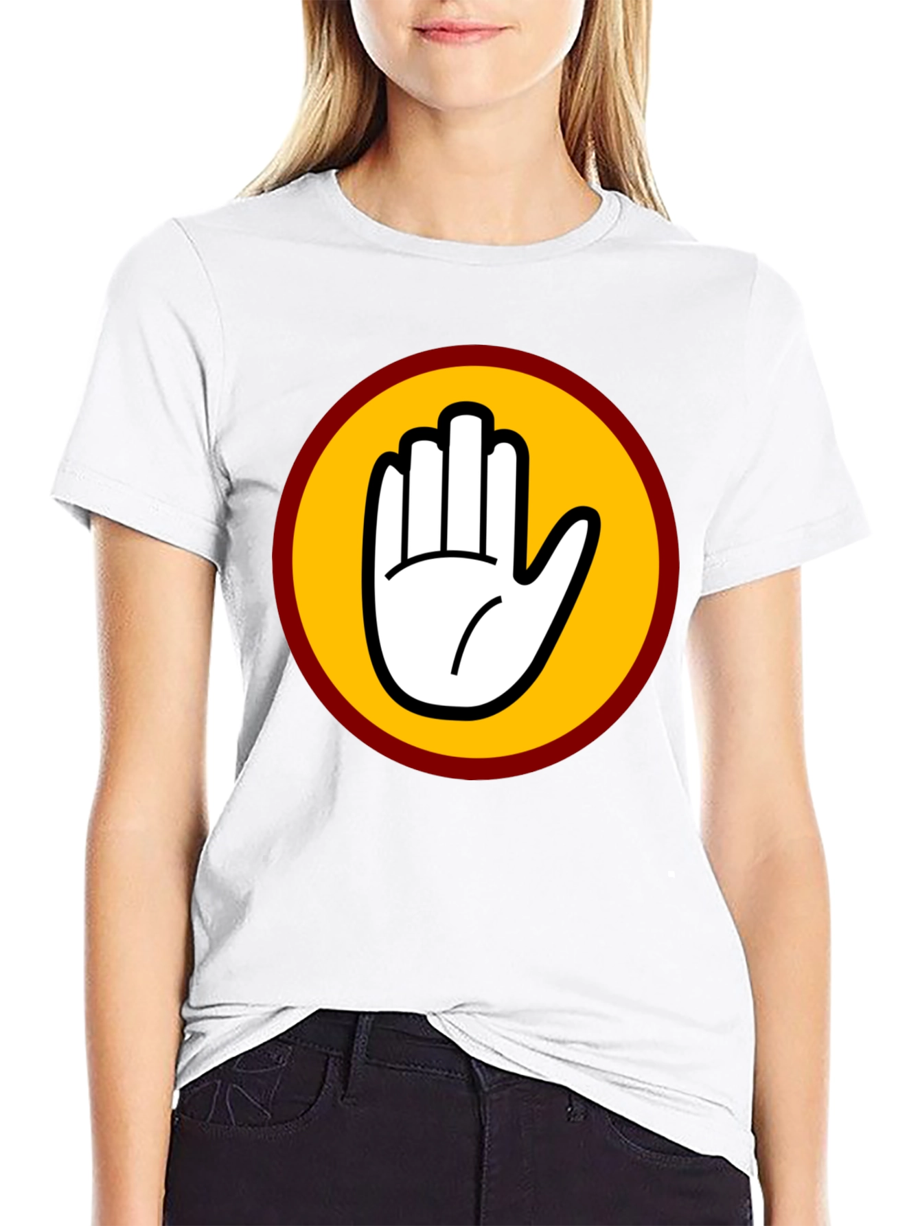 Black T-Shirt with Bold Hand Graphic