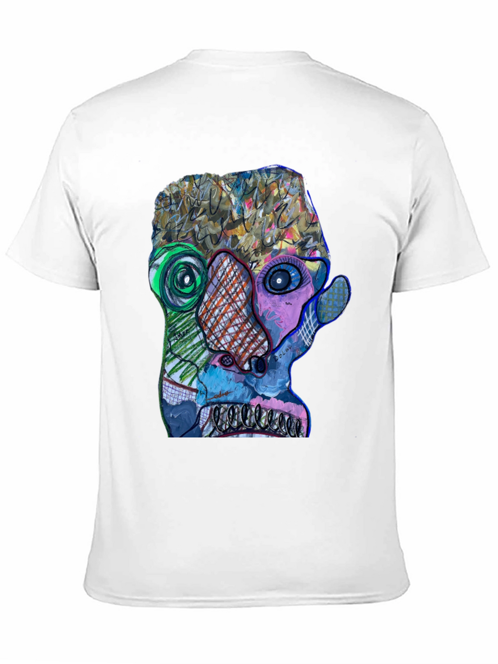 Abstract Art Face Graphic Print Black T-Shirt