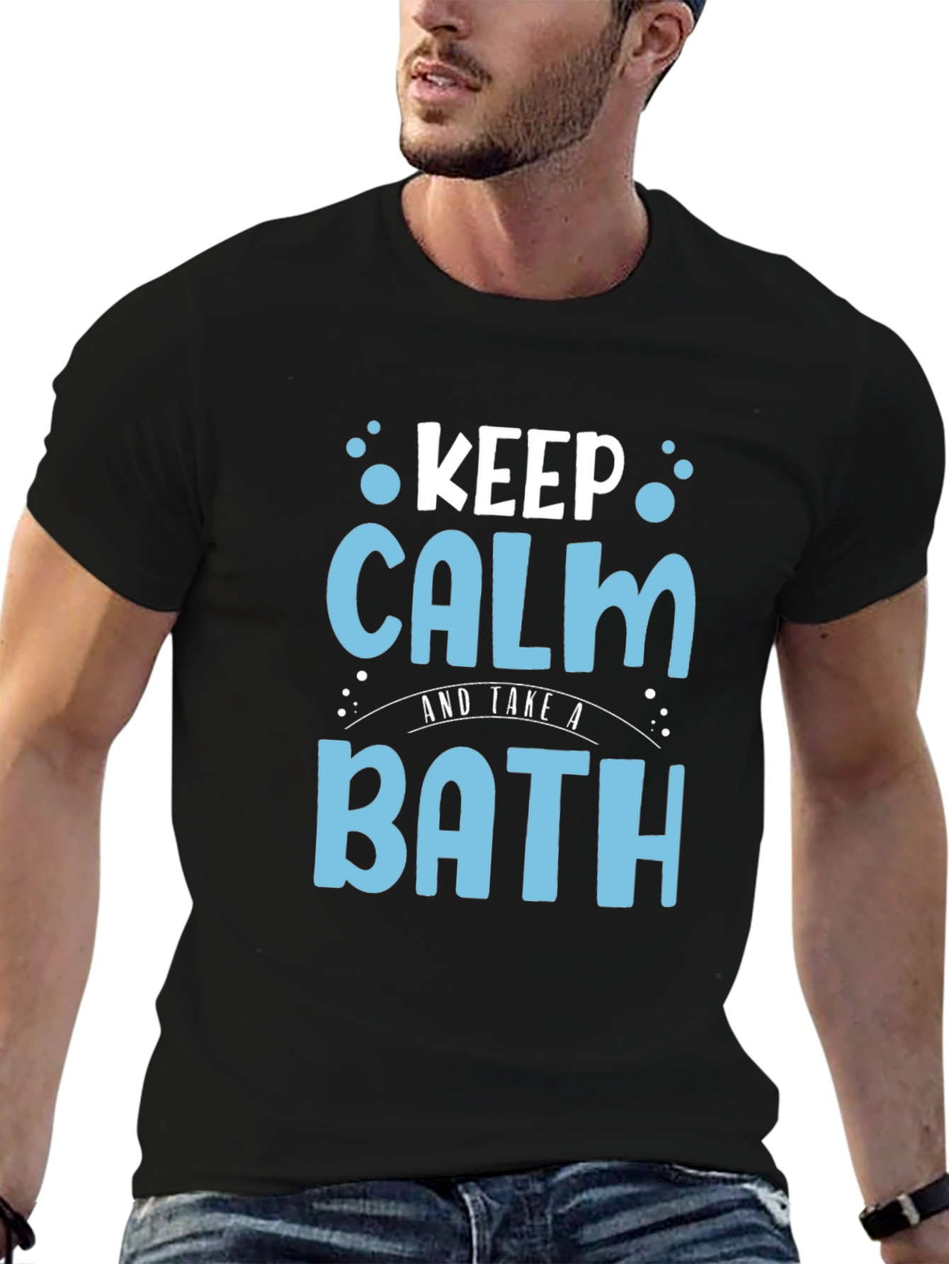 Keep Calm and Take a Bath Black T-Shirt