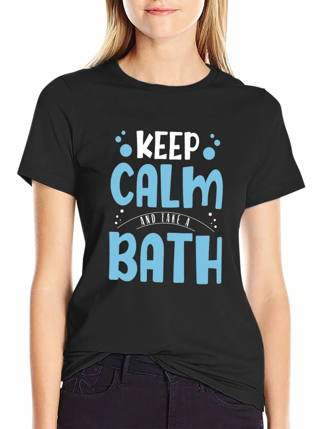 Keep Calm and Take a Bath Black T-Shirt