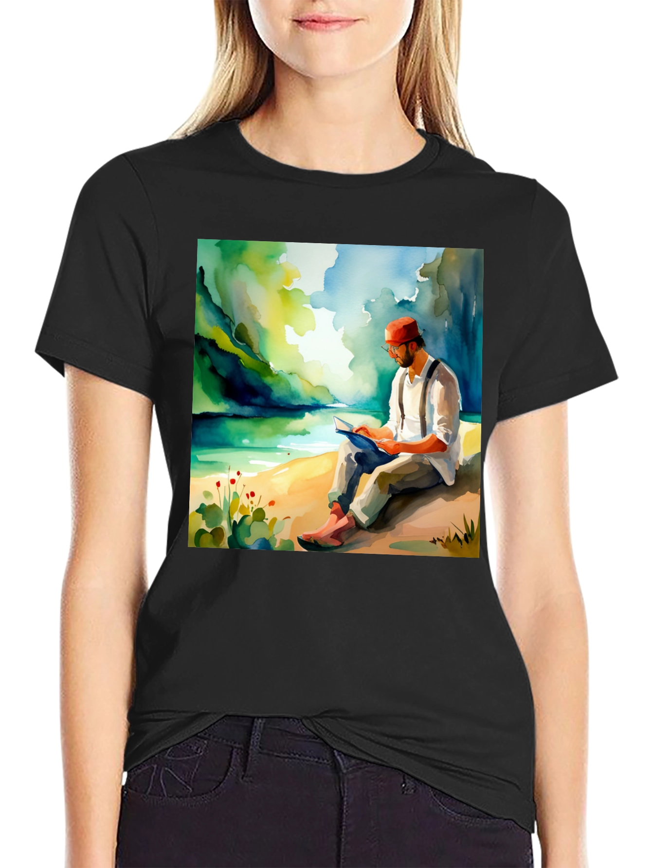 Literary Lake View Graphic Tee
