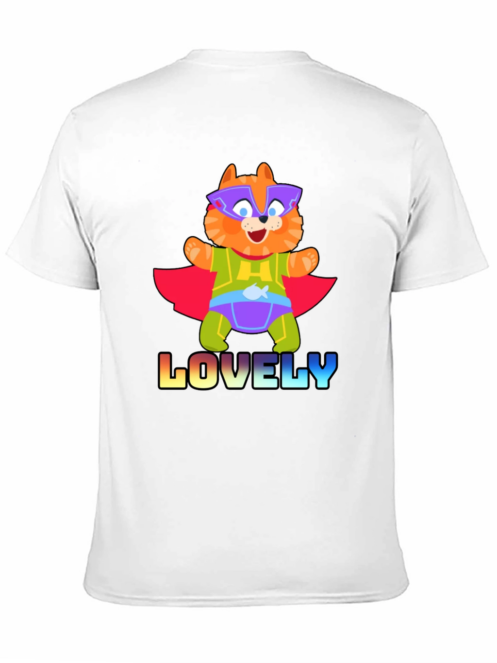 Lovely Superhero Cat Graphic T-Shirt