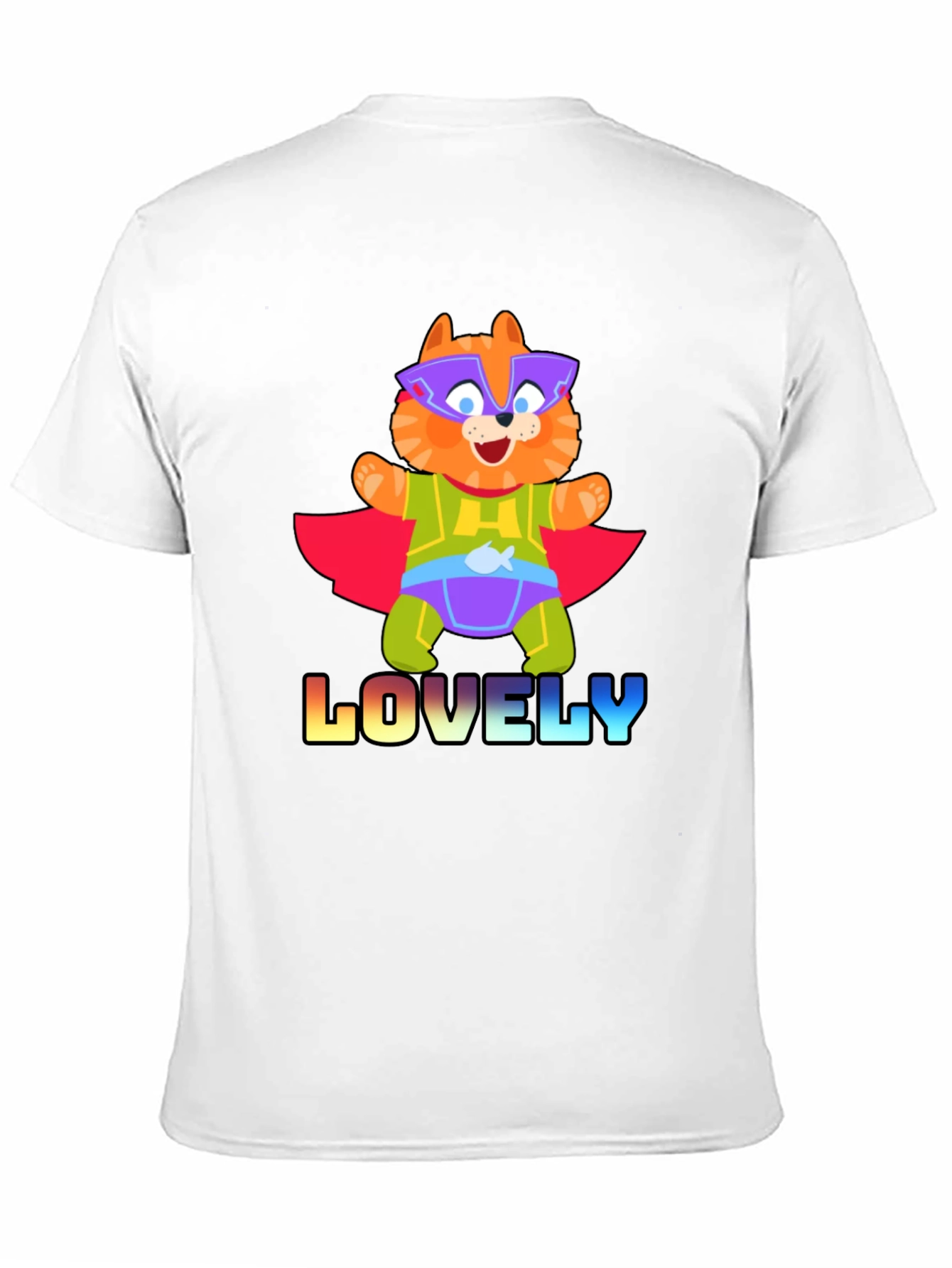 Lovely Superhero Cat Graphic T-Shirt