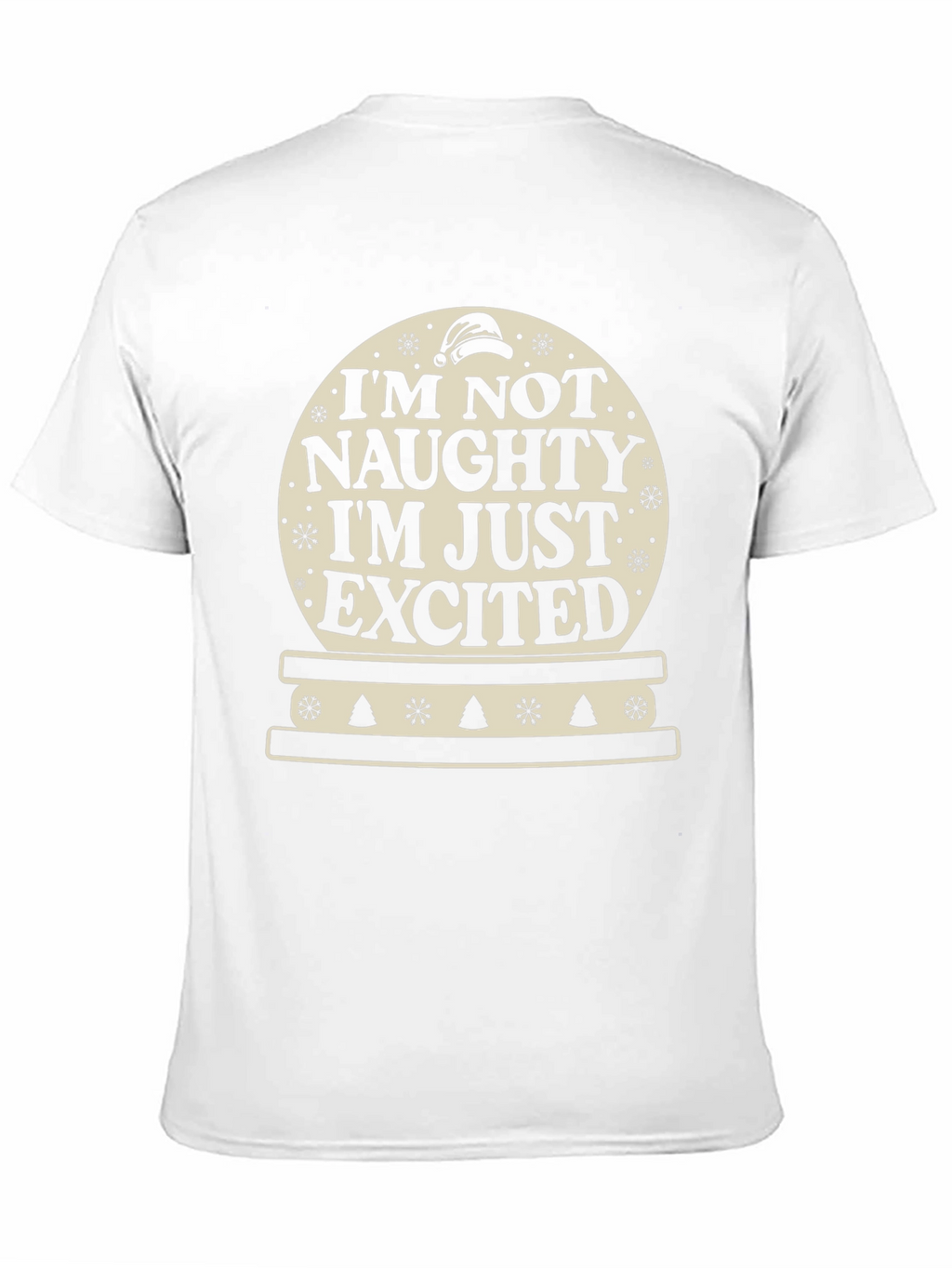 Naughty? Excited! Christmas Snow Globe T-Shirt