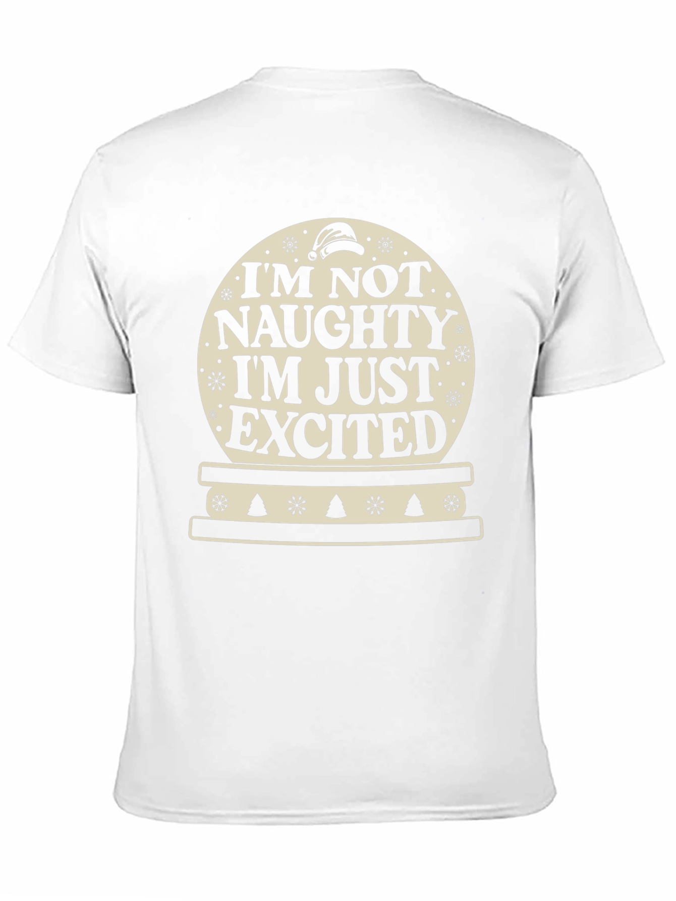 Naughty? Excited! Christmas Snow Globe T-Shirt