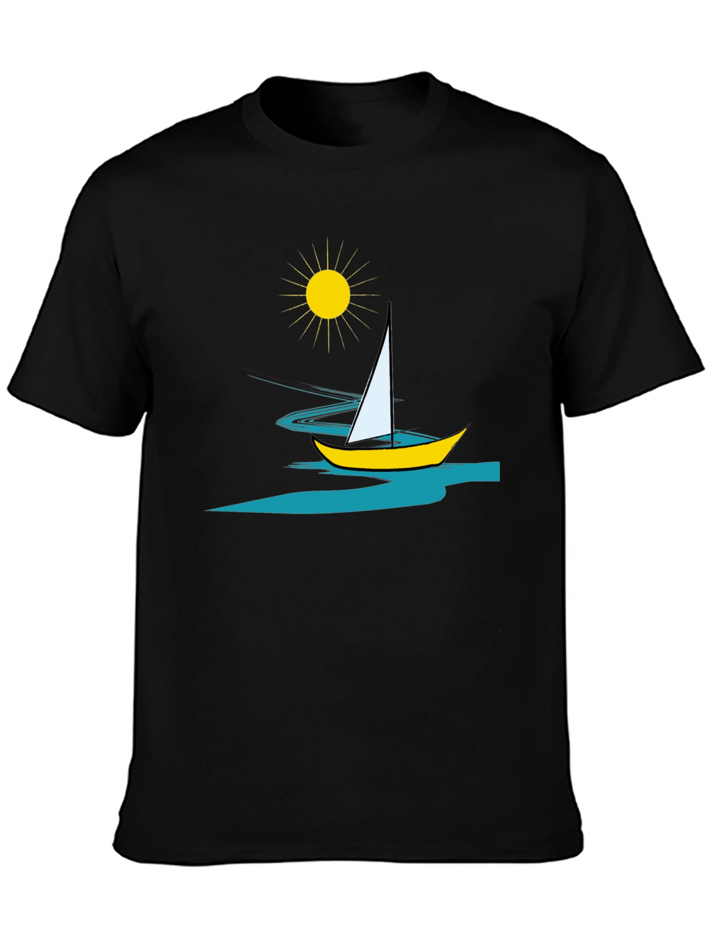 Sailing Graphic Tee - Mens Black T-Shirt