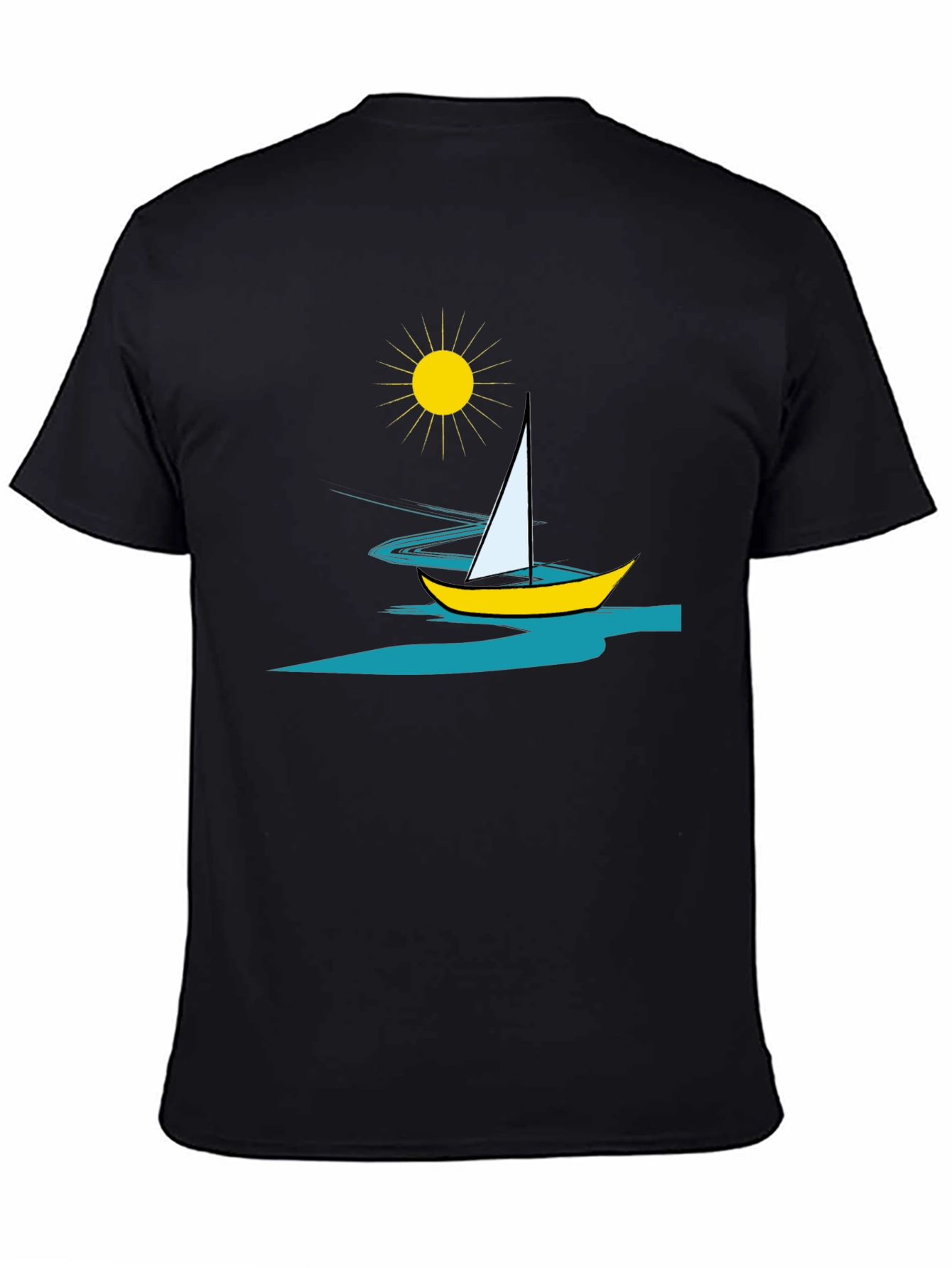 Sailing Graphic Tee - Mens Black T-Shirt