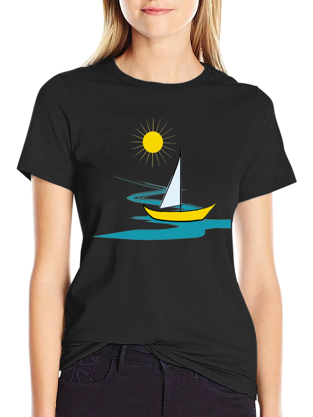 Sailing Graphic Tee - Mens Black T-Shirt
