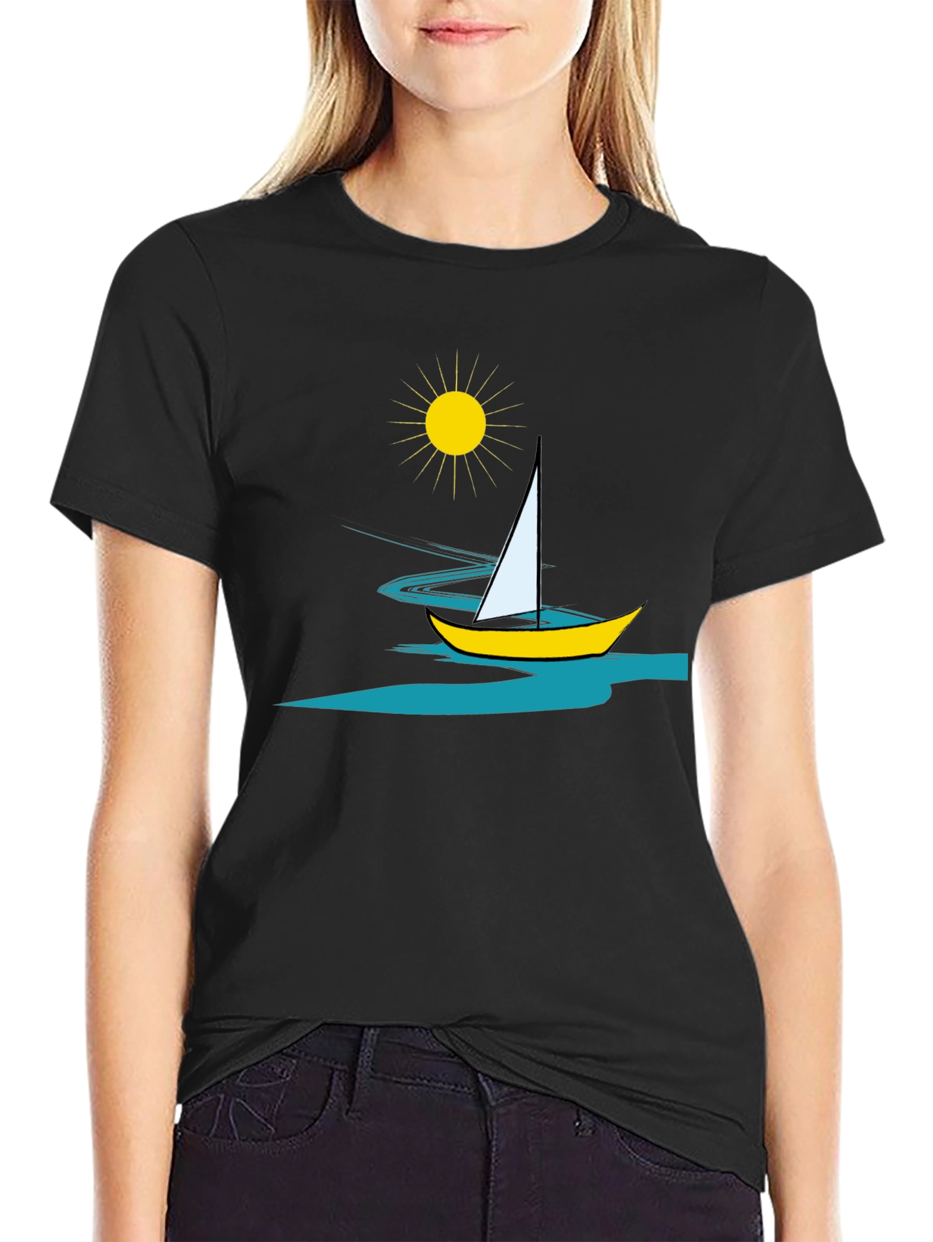 Sailing Graphic Tee - Mens Black T-Shirt