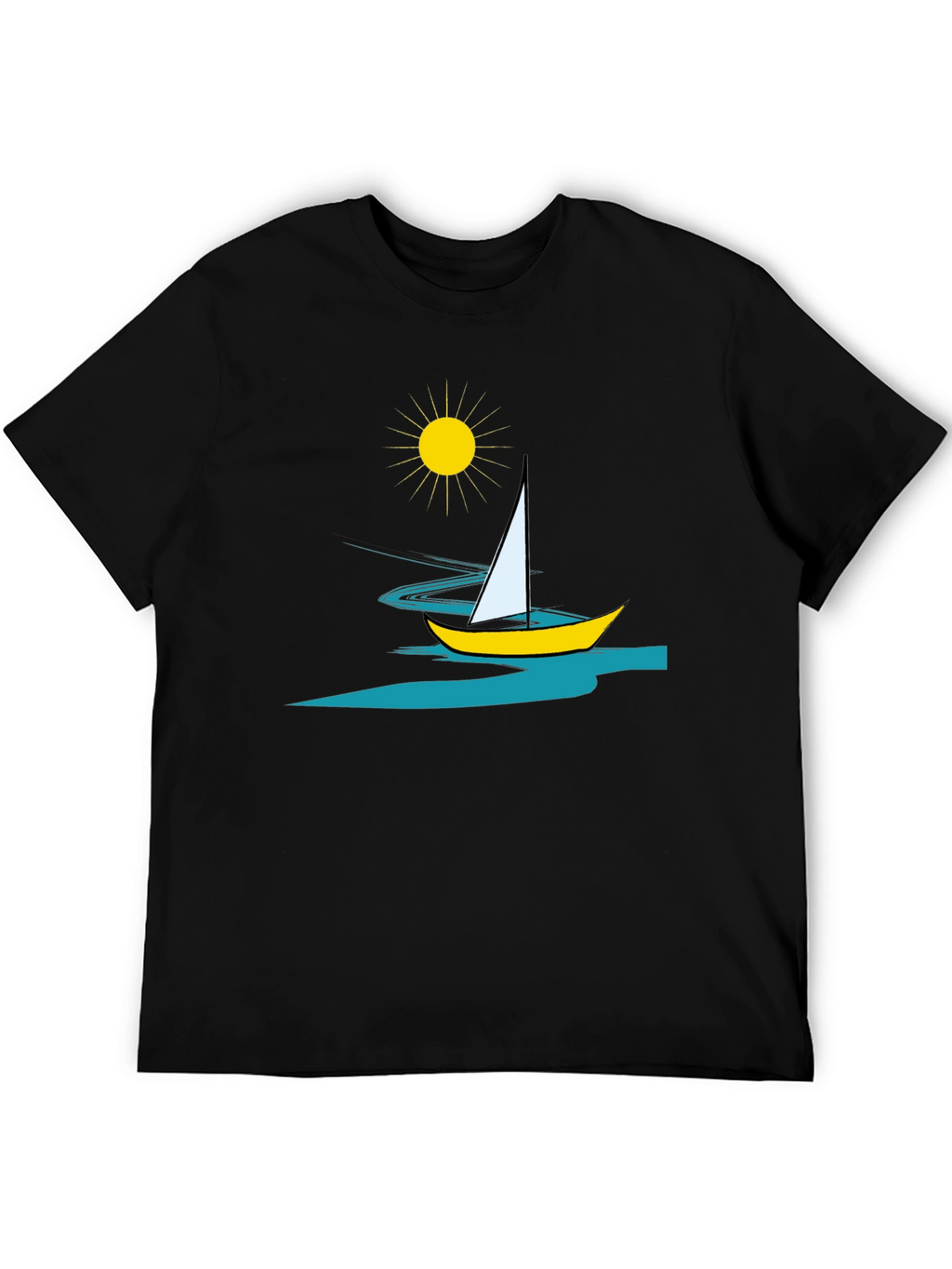 Sailing Graphic Tee - Mens Black T-Shirt