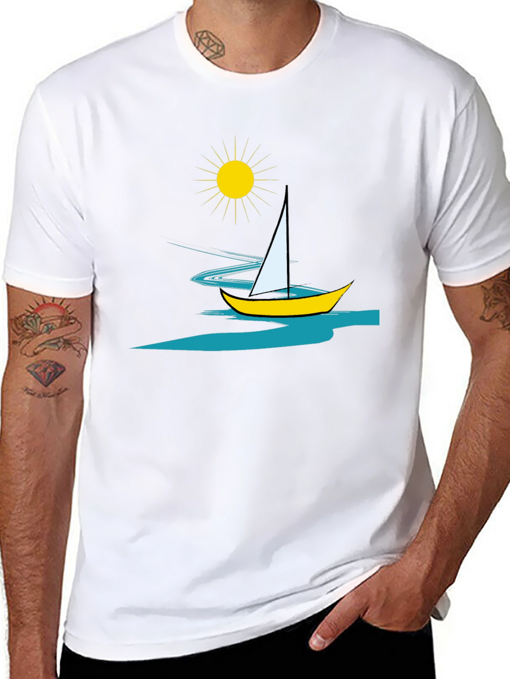 Sailing Graphic Tee - Mens Black T-Shirt