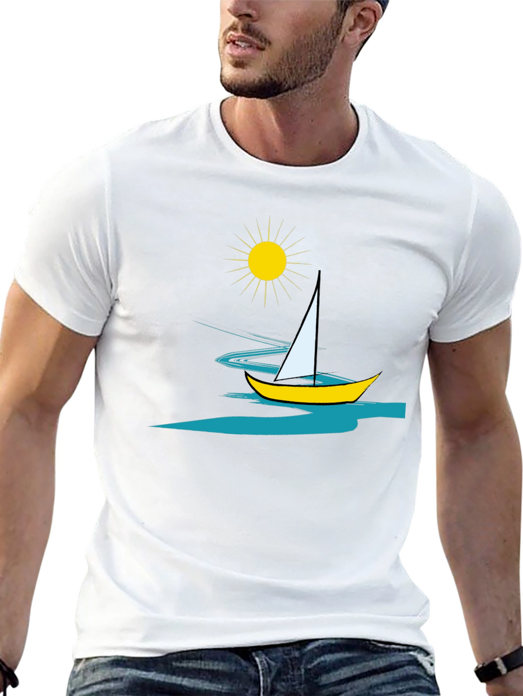 Sailing Graphic Tee - Mens Black T-Shirt