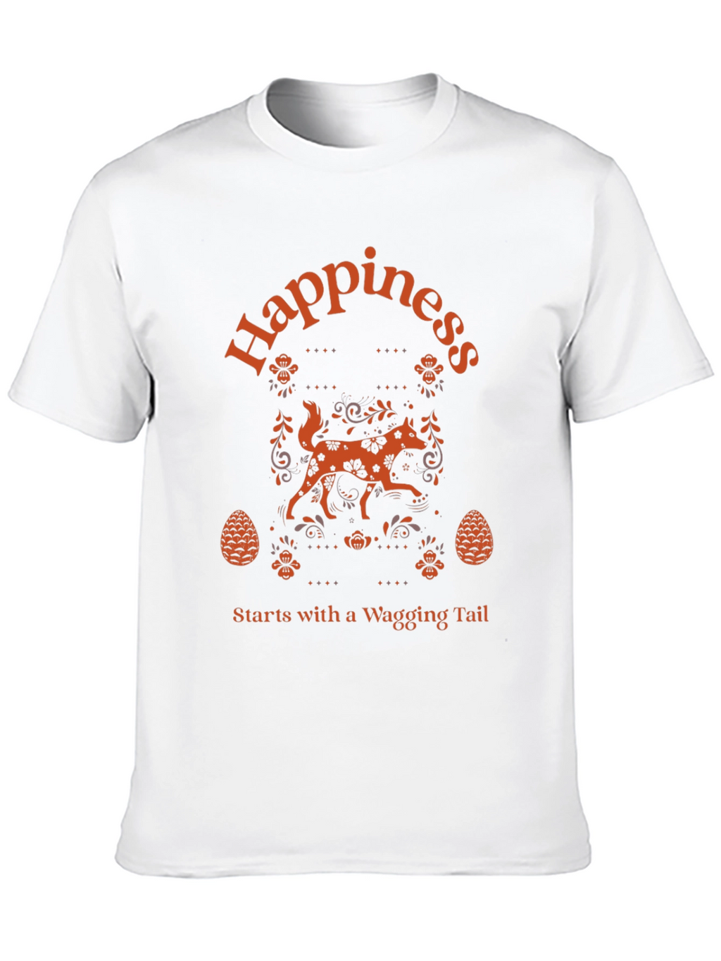 Happiness Wagging Tail Black T-Shirt
