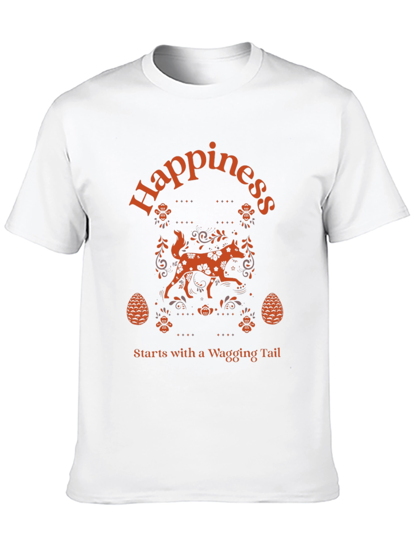 Happiness Wagging Tail Black T-Shirt
