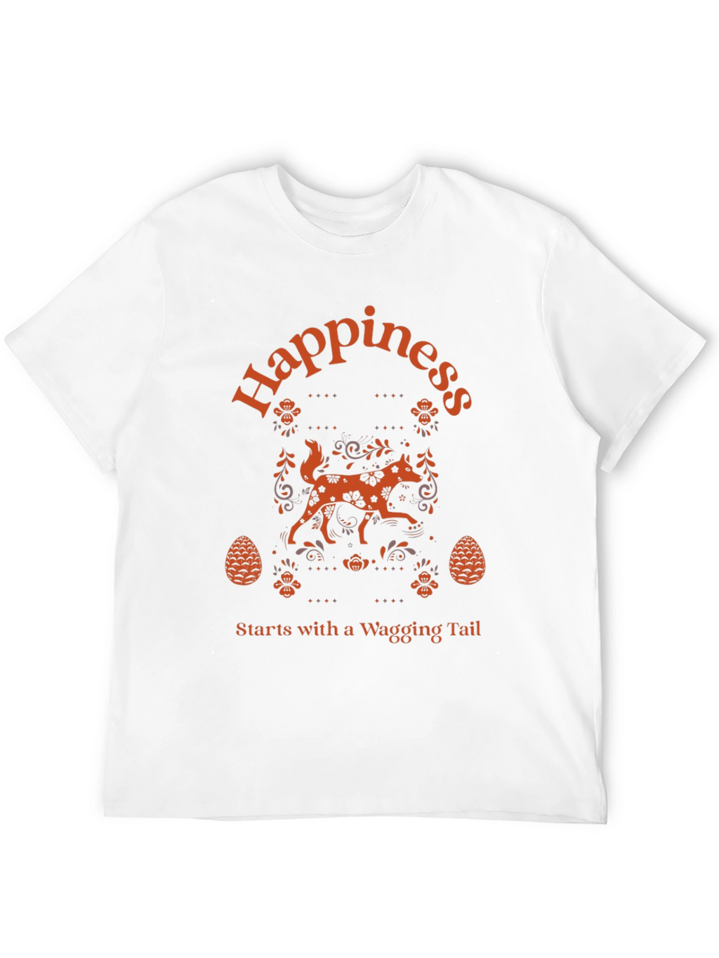 Happiness Wagging Tail Black T-Shirt