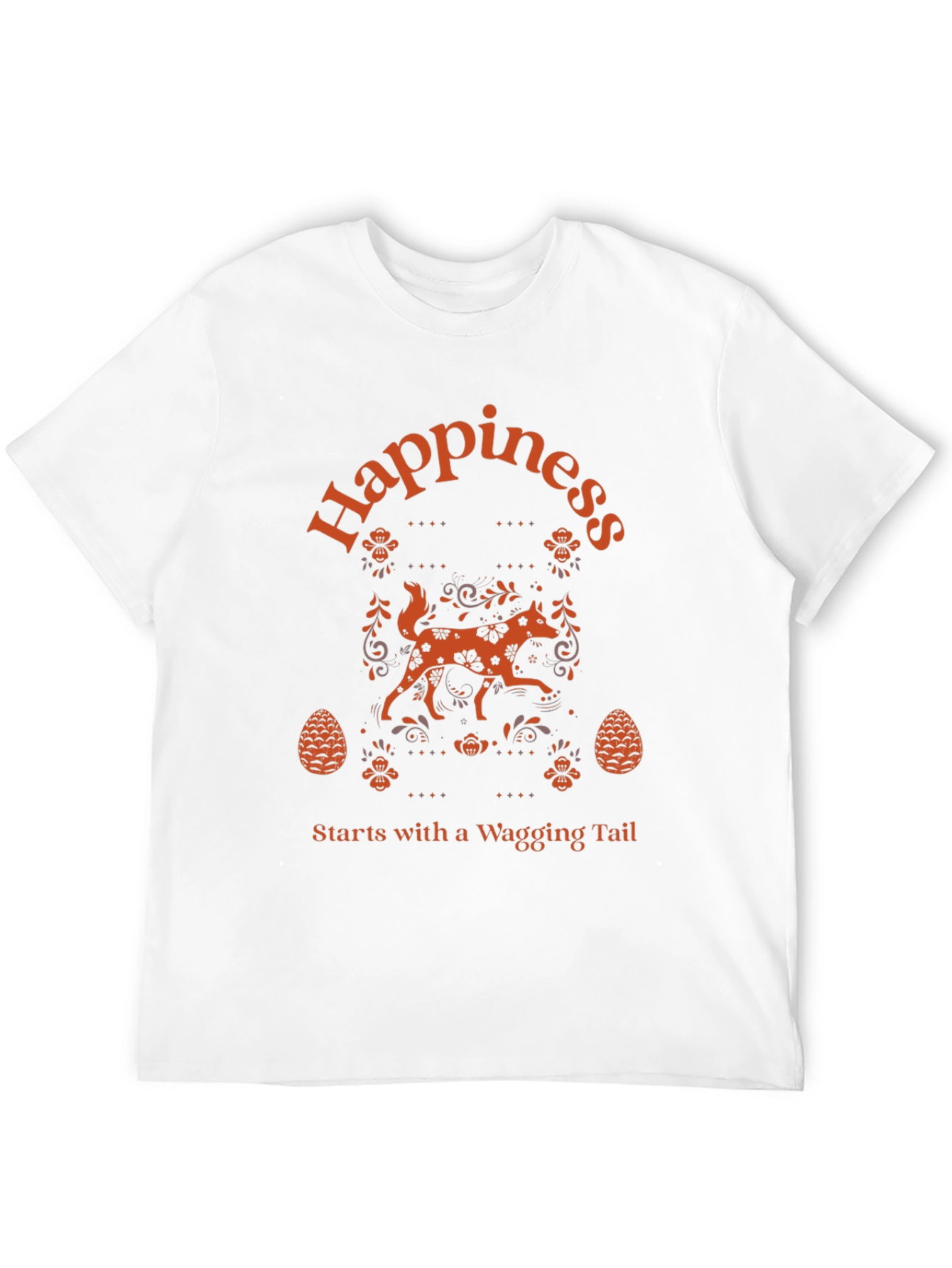 Happiness Wagging Tail Black T-Shirt