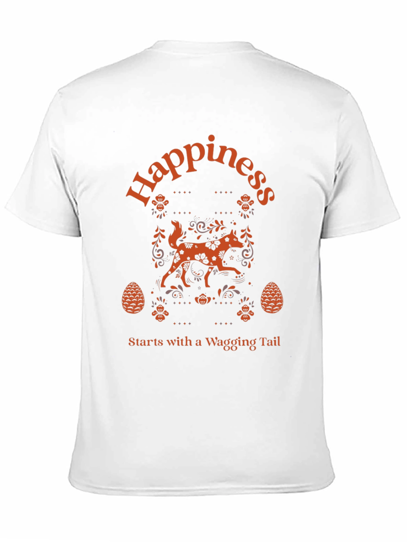Happiness Wagging Tail Black T-Shirt