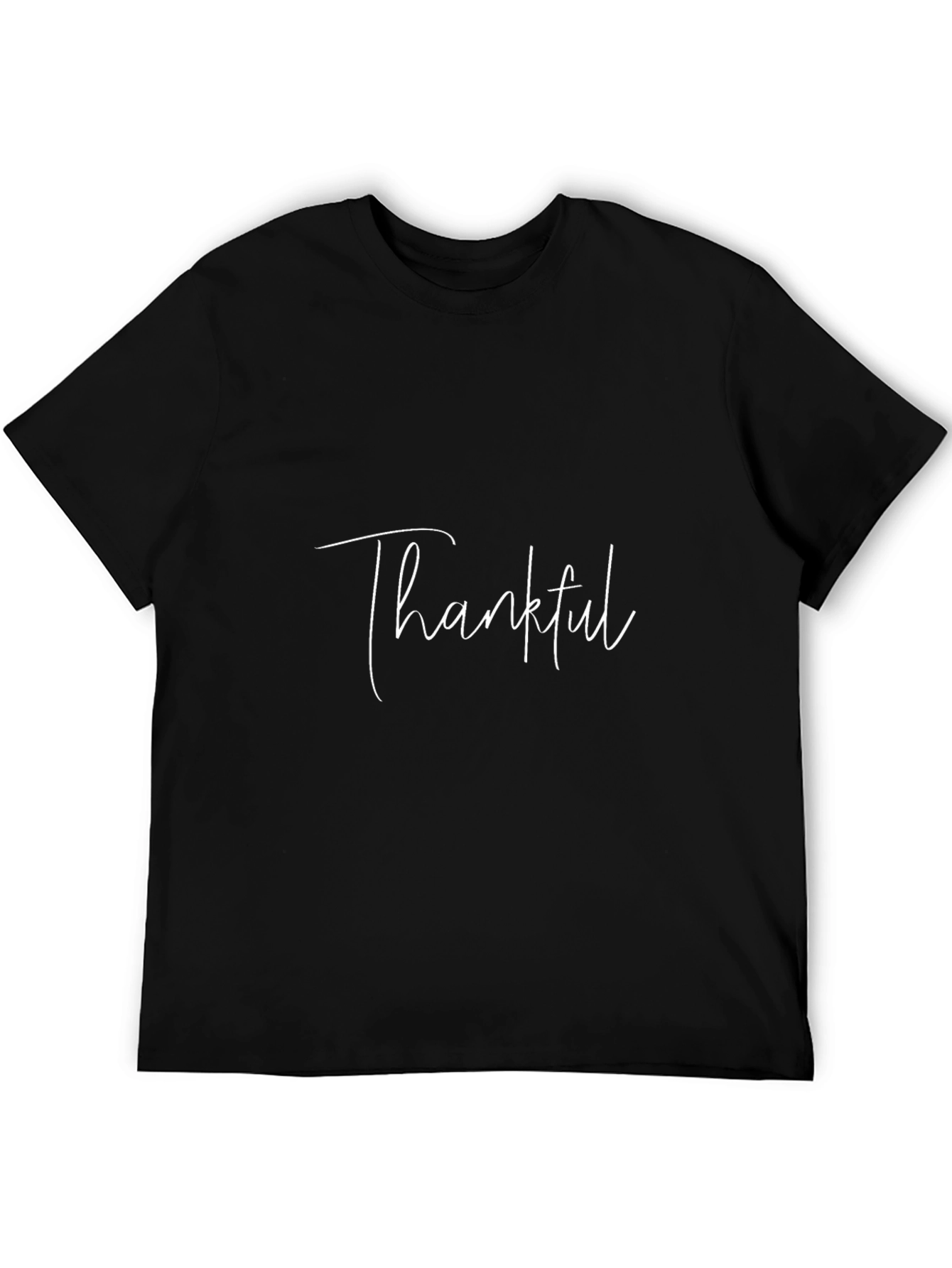 Thankful Graphic Tee - Black Cotton T-Shirt