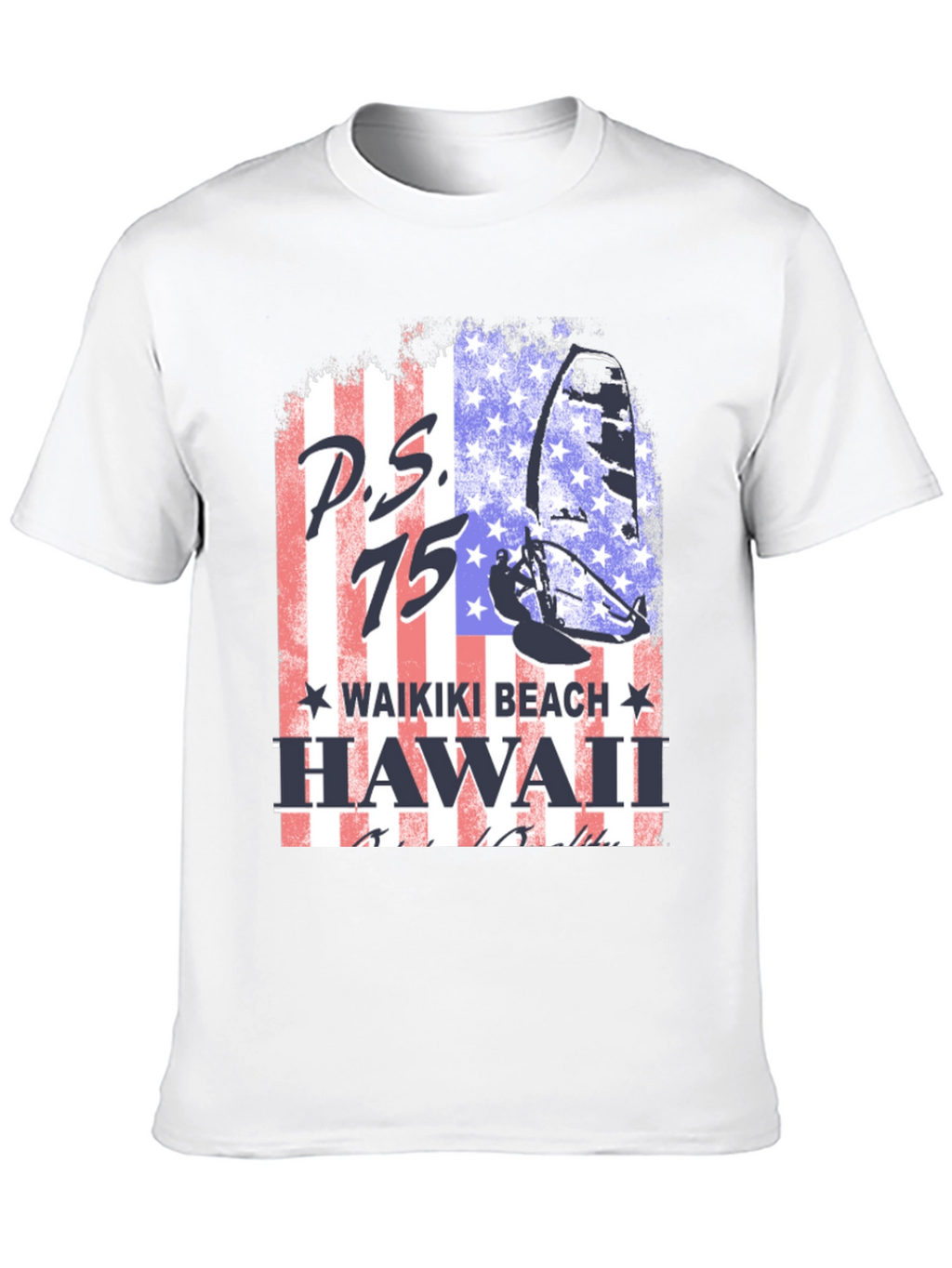P.S. 75 Waikiki Beach Hawaii Black T-Shirt