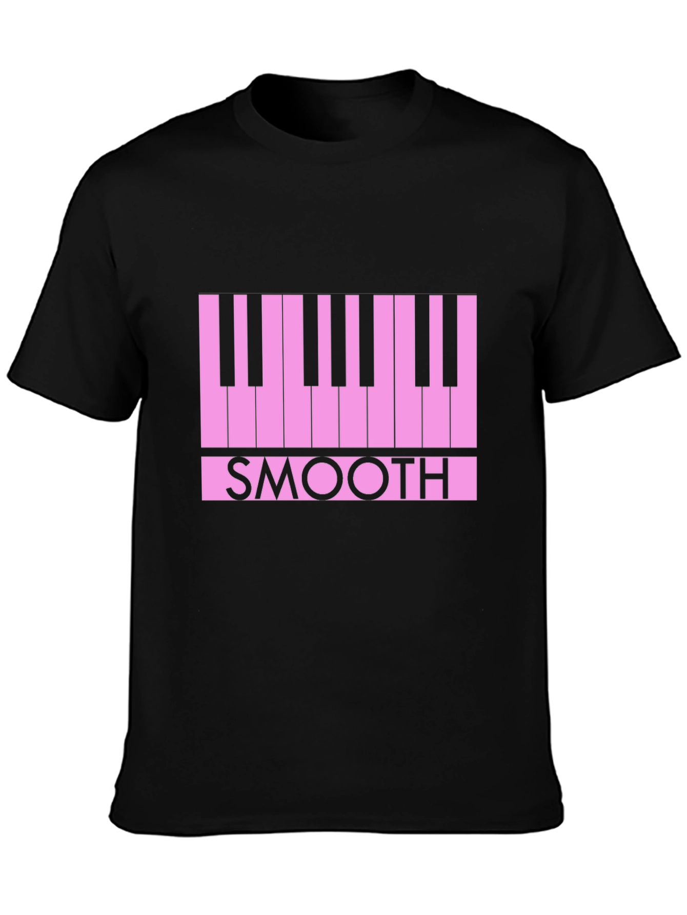 Smooth Piano Keys Graphic Tee - Black Casual T-Shirt