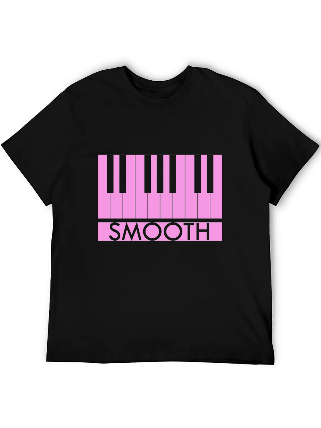 Smooth Piano Keys Graphic Tee - Black Casual T-Shirt