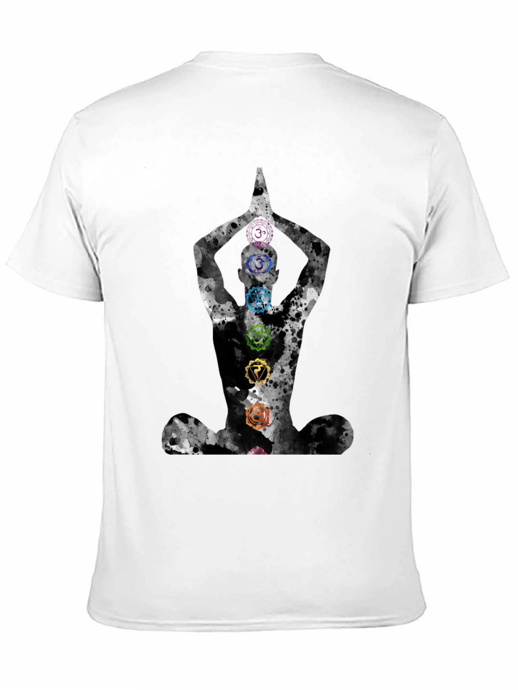 Chakra Meditation Black Graphic Tee - Spiritual Comfort