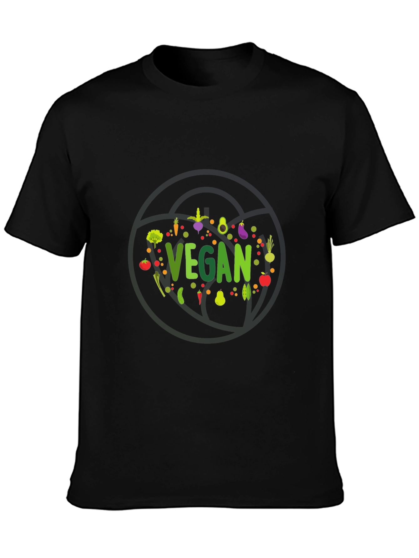 Vegan Graphic Print Black T-Shirt