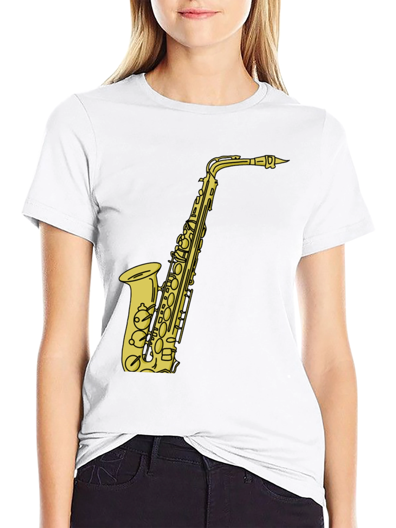 Saxophone Graphic Tee - Musicians Black T-Shirt