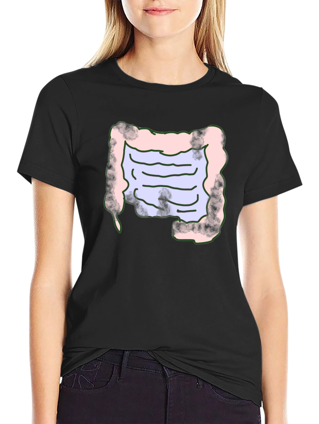 Intestine Graphic T-Shirt Funny Anatomy Tee