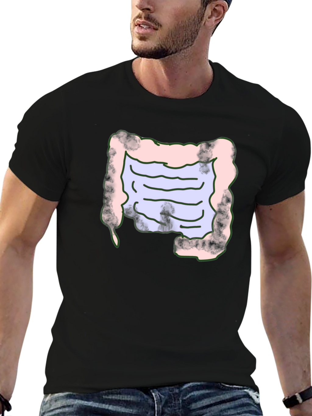 Intestine Graphic T-Shirt Funny Anatomy Tee