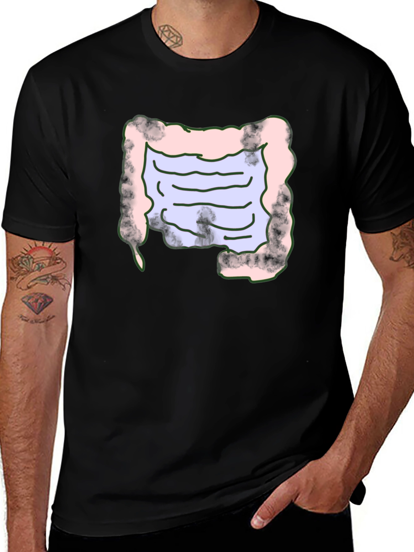 Intestine Graphic T-Shirt Funny Anatomy Tee