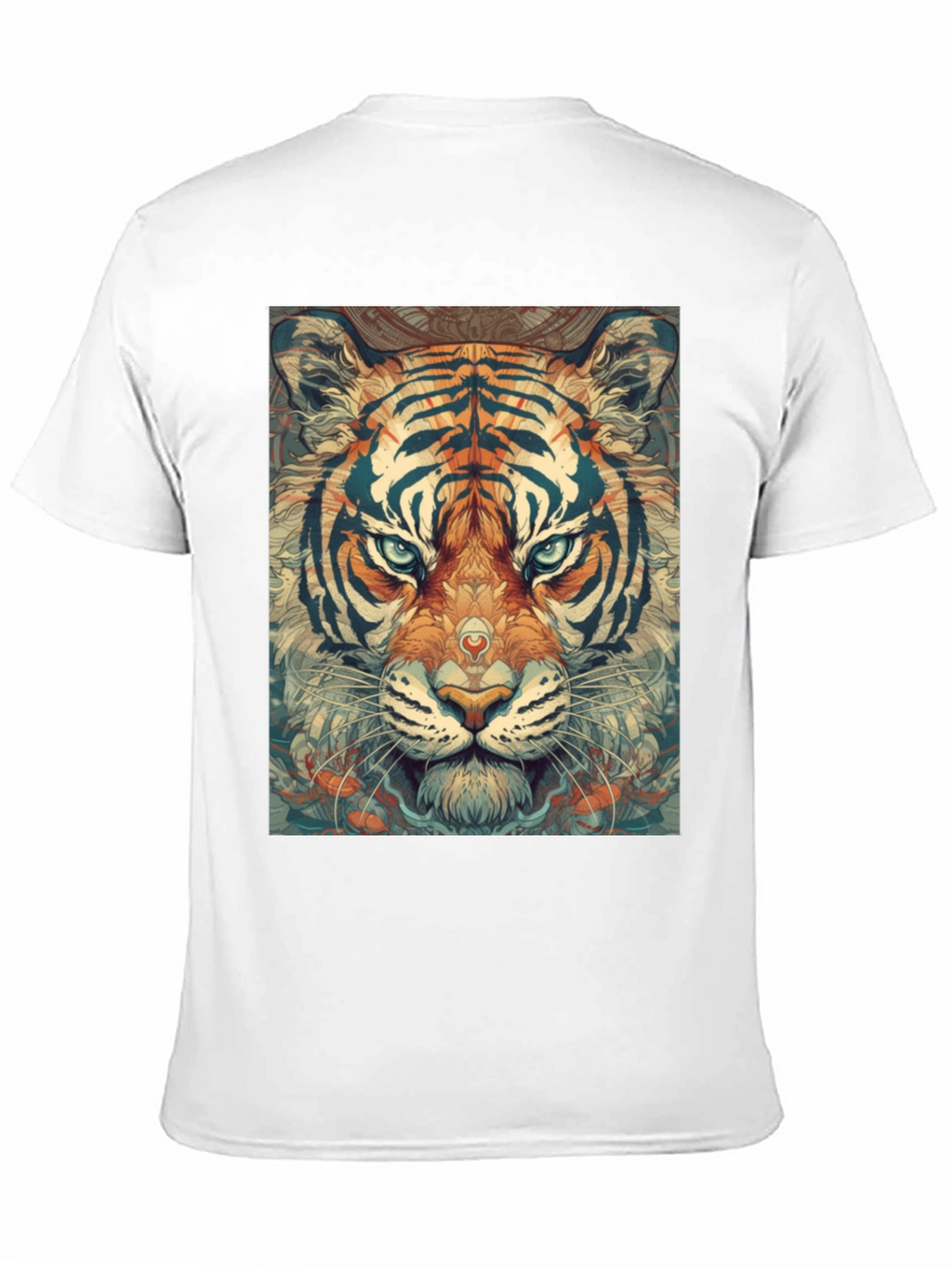 Tiger Face Graphic Print Black T-Shirt