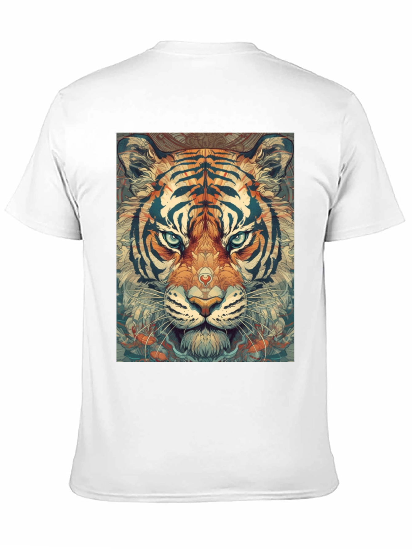 Tiger Face Graphic Print Black T-Shirt