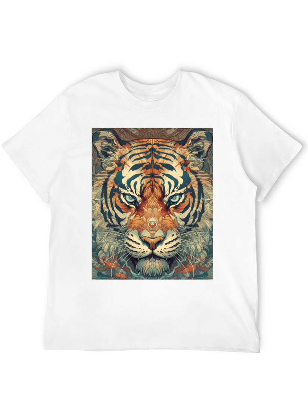 Tiger Face Graphic Print Black T-Shirt