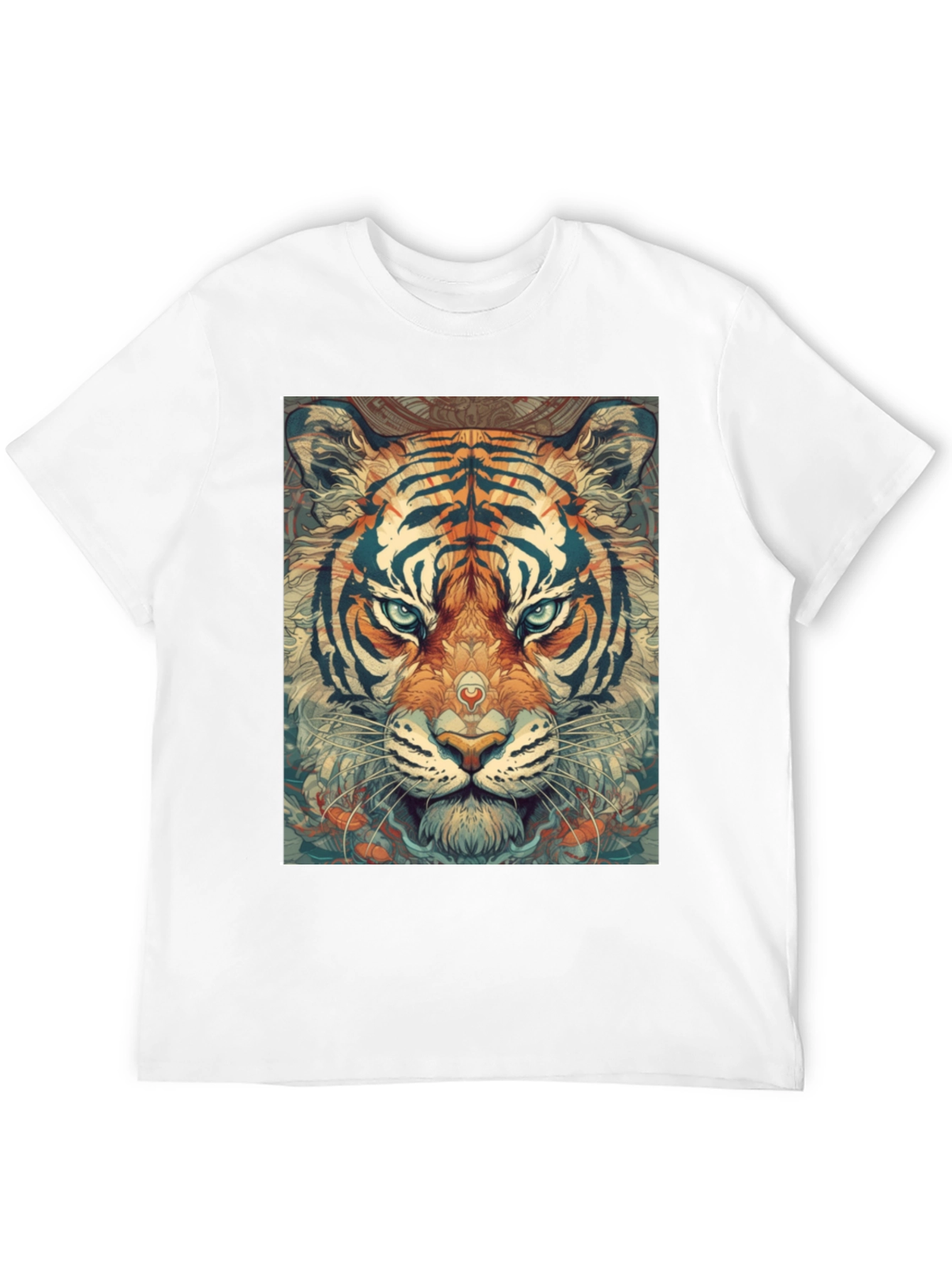 Tiger Face Graphic Print Black T-Shirt