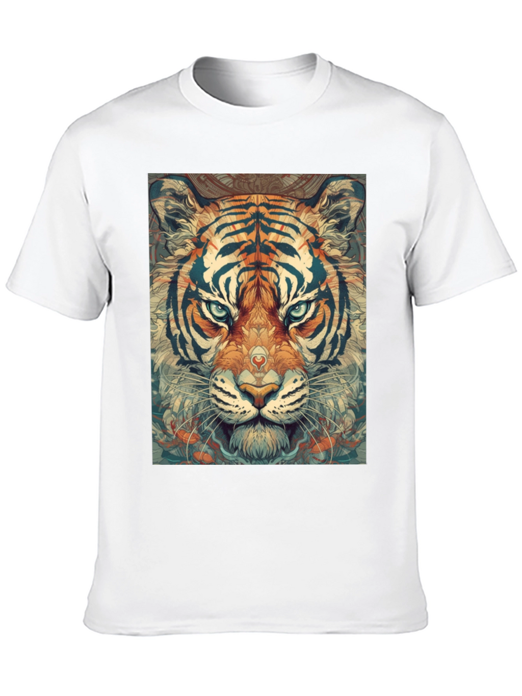 Tiger Face Graphic Print Black T-Shirt