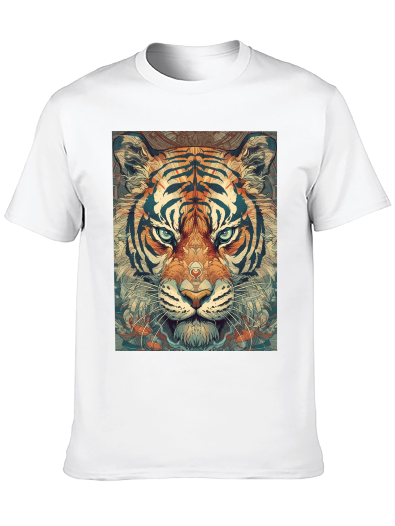 Tiger Face Graphic Print Black T-Shirt