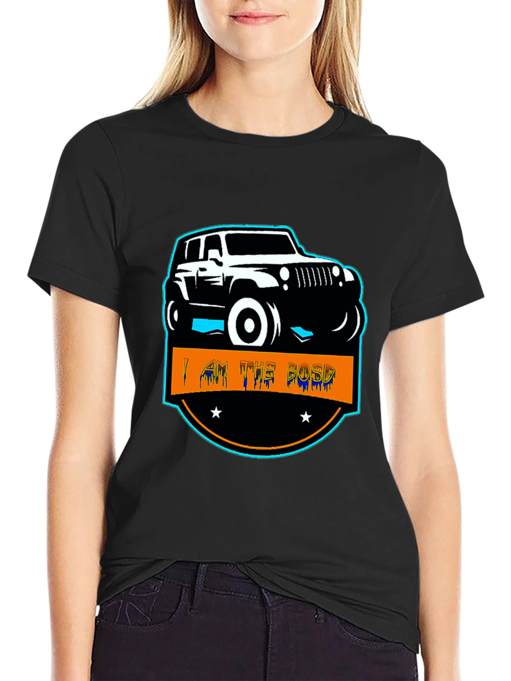 I AM THE BOSS Off-Road Jeep Black T-Shirt