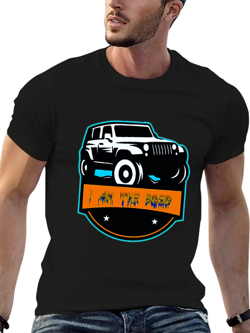 I AM THE BOSS Off-Road Jeep Black T-Shirt