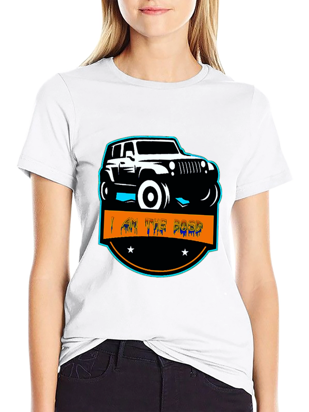 I AM THE BOSS Off-Road Jeep Black T-Shirt