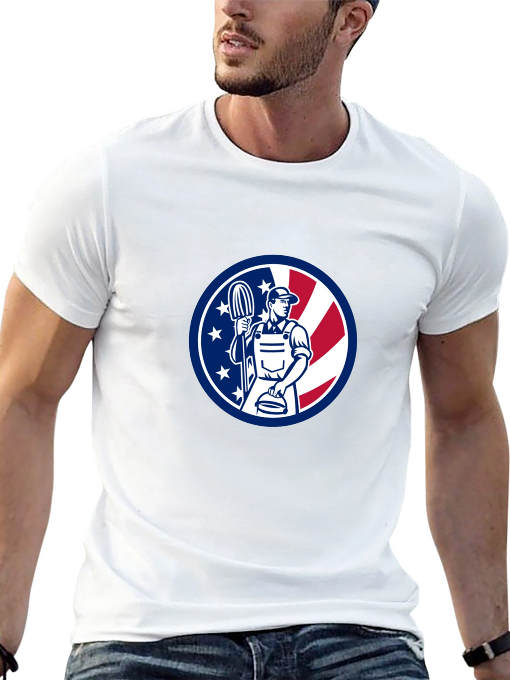 Patriotic Plumber Graphic T-Shirt