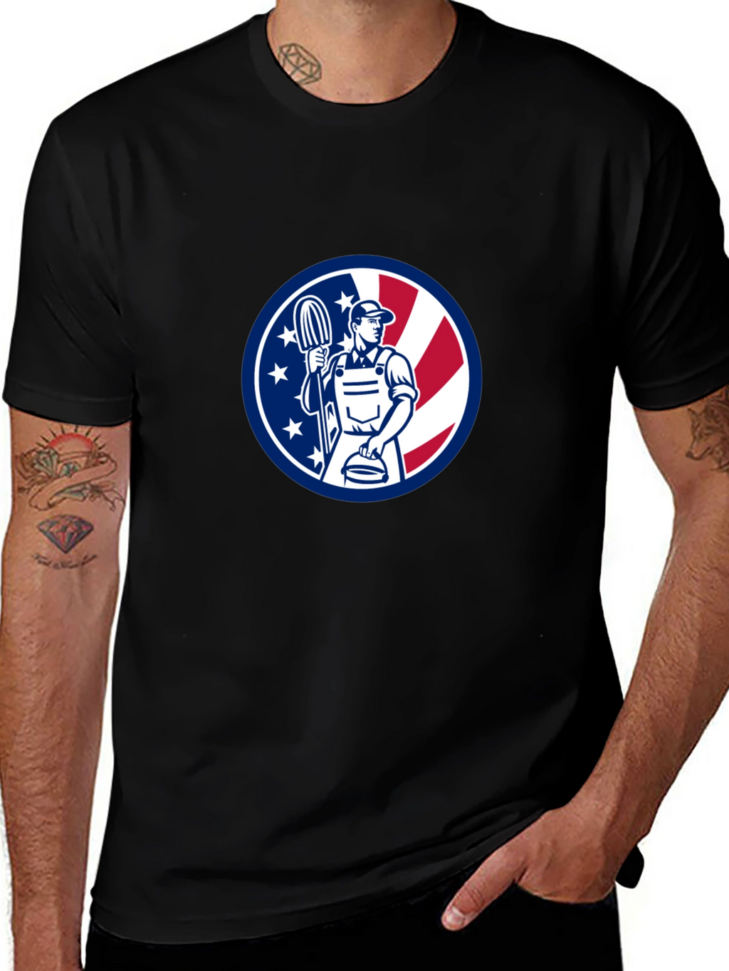 Patriotic Plumber Graphic T-Shirt