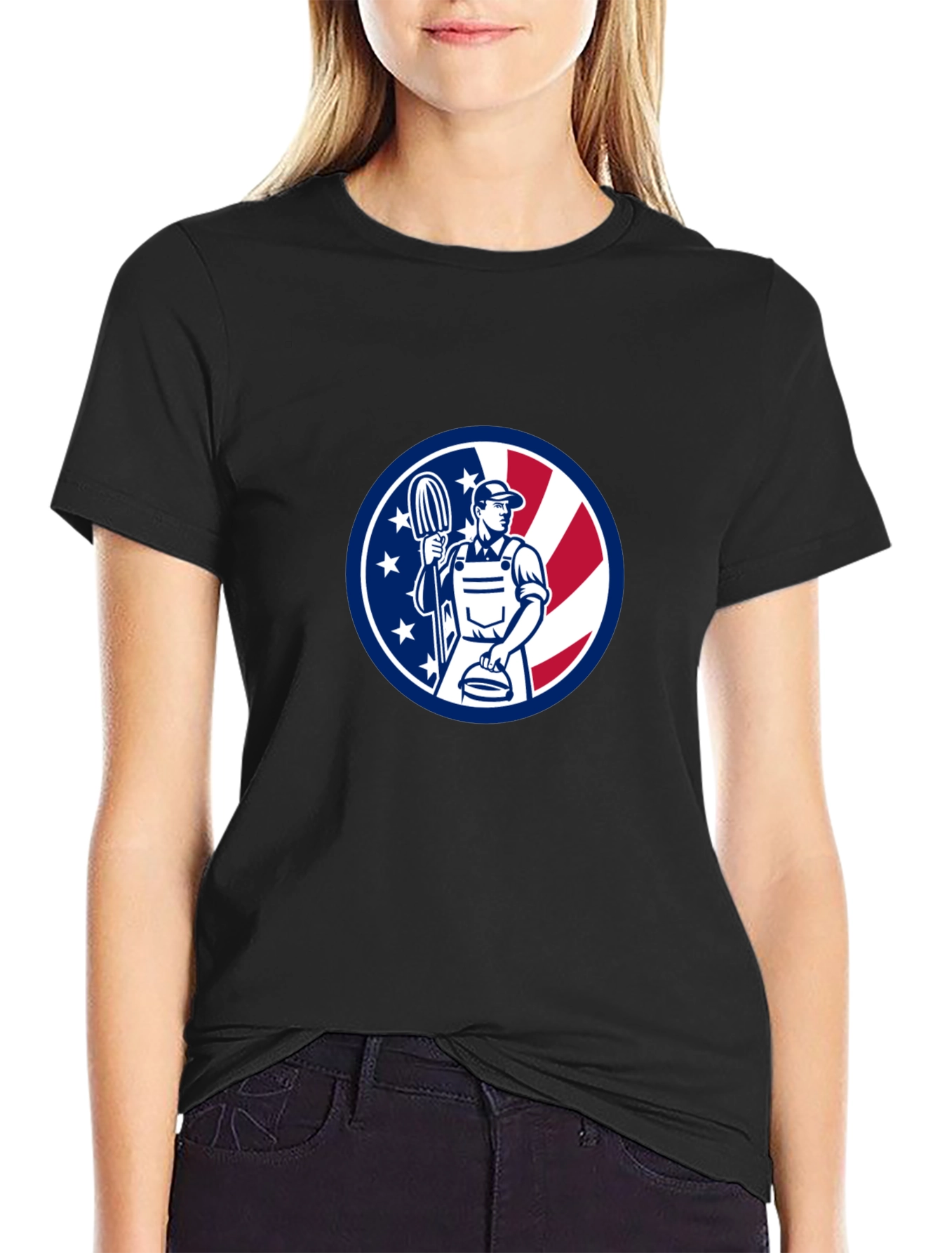 Patriotic Plumber Graphic T-Shirt